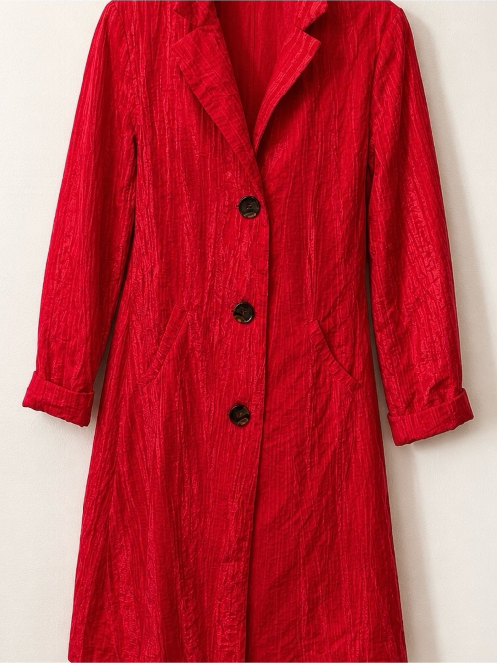 TUNNEL VISION 
Mazzy vibrant Red Longline Coat S